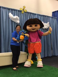 staff photo with dora the explorer