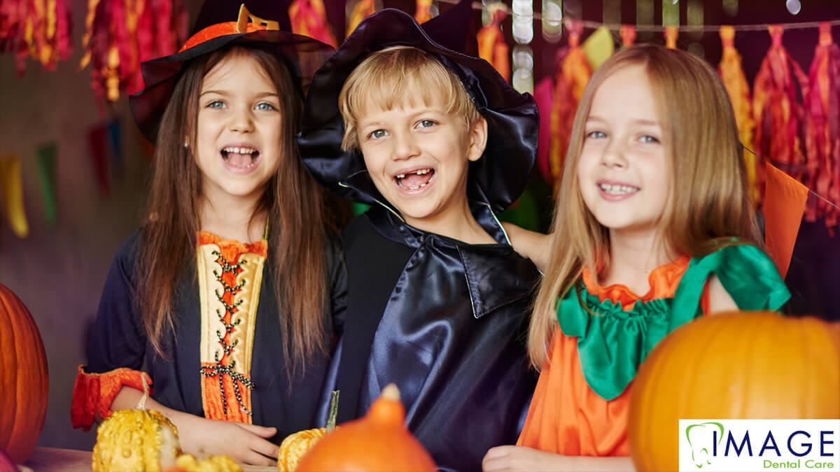 Children trick or treating.