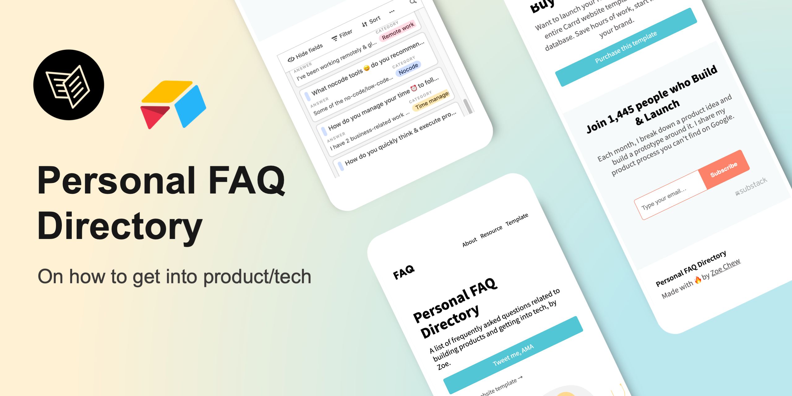 featured image - I Built a “Personal FAQ” Directory on How to Get Into Product/Tech