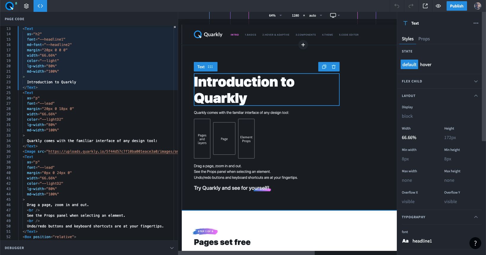 React JS Website Builder Quarkly Goes Into Open Beta!