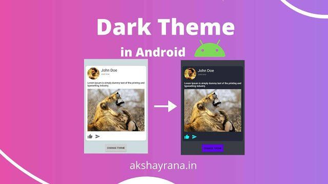 Building Dark Mode Theme in Android 