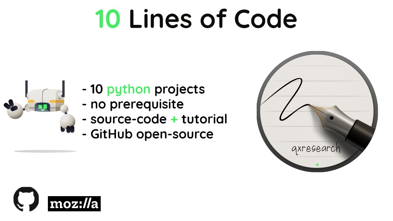 featured image - 10 Python Projects with 10 Lines of Code