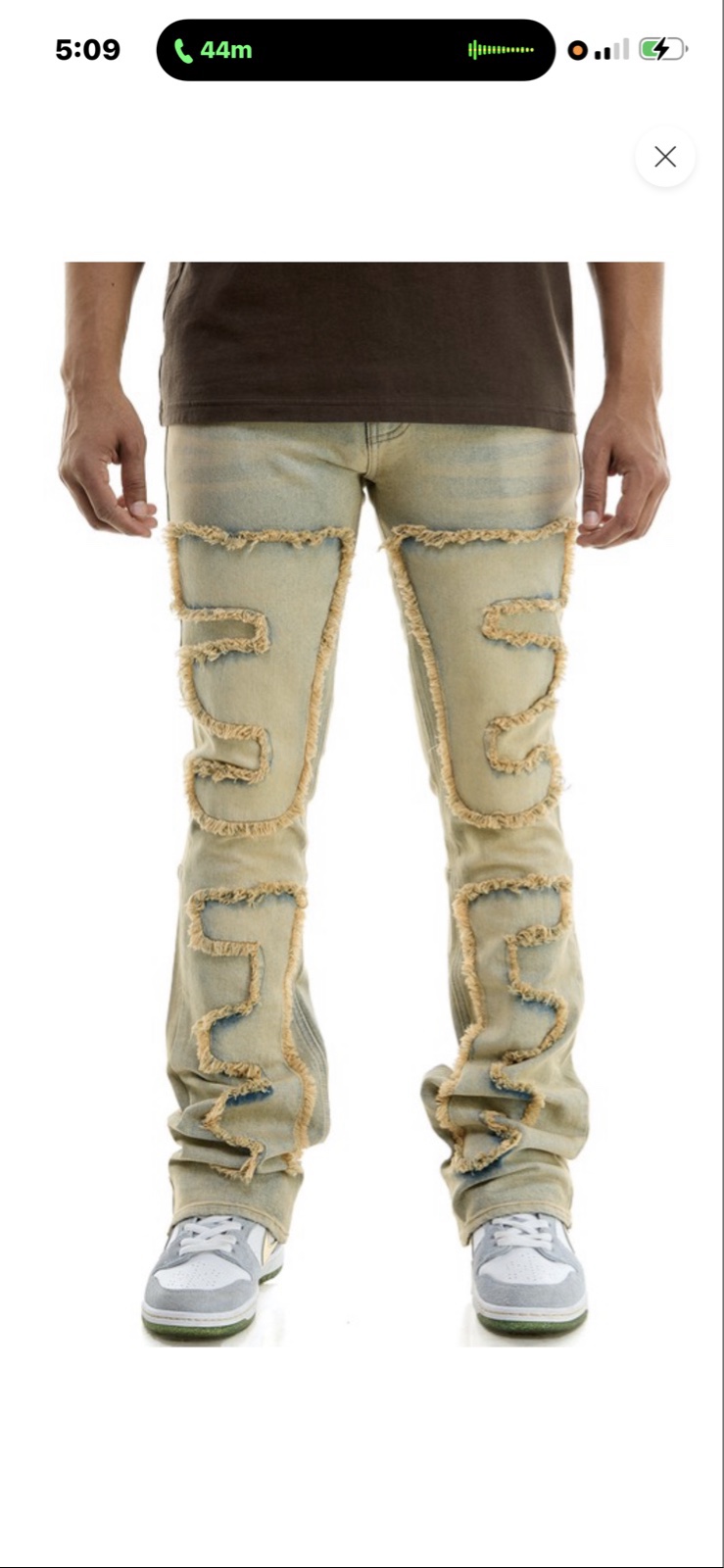 Light patchwork flared jeans — photo 2