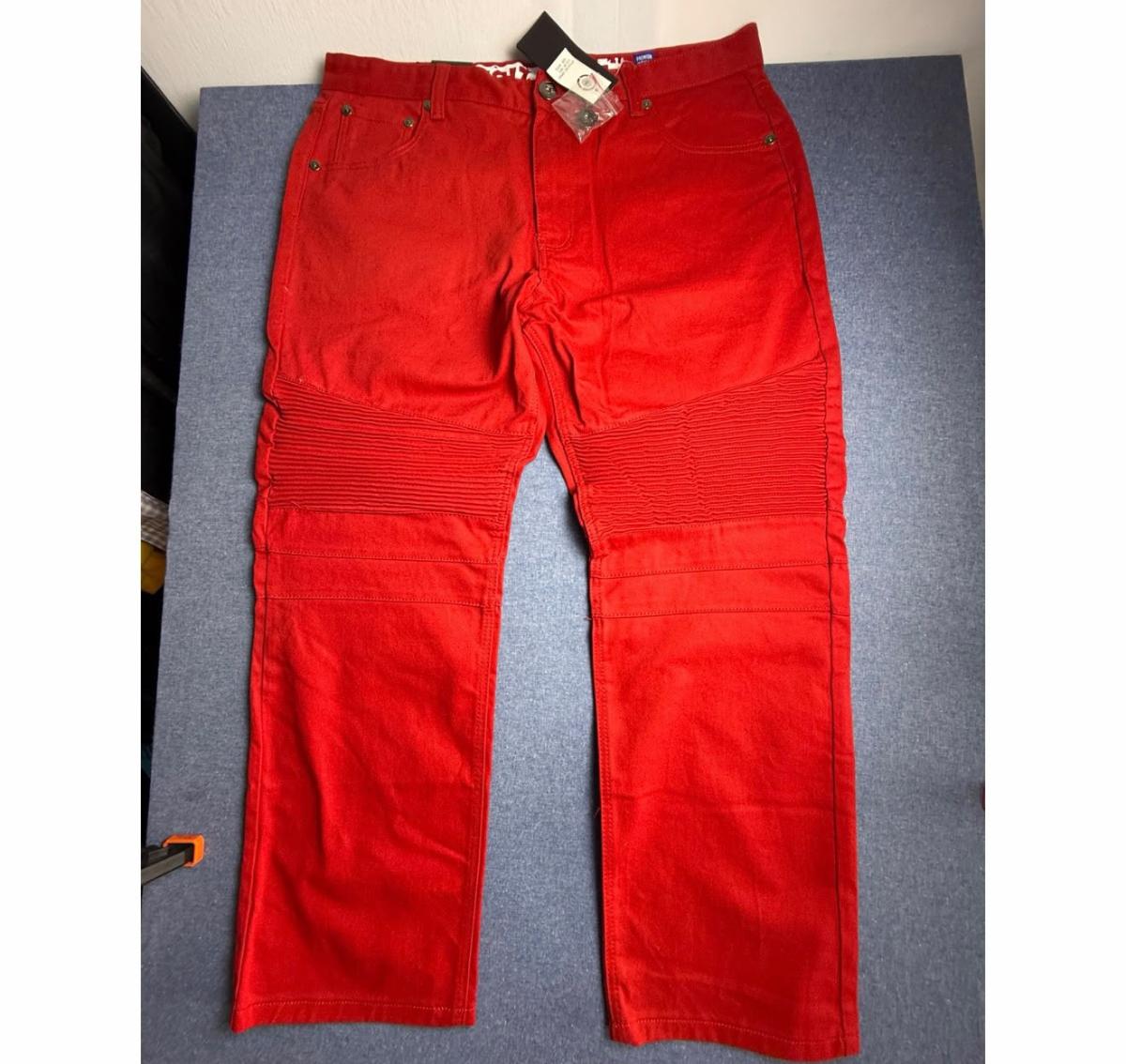 Red cargo pants