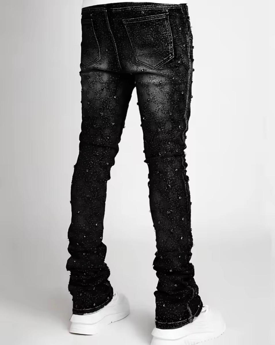 Acid-wash stacked jeans — photo 3