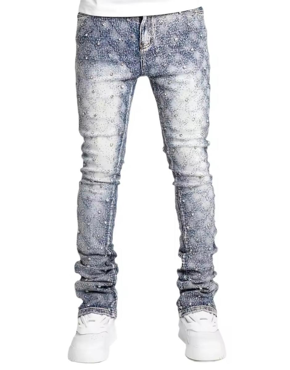 Acid-wash stacked jeans — photo 2