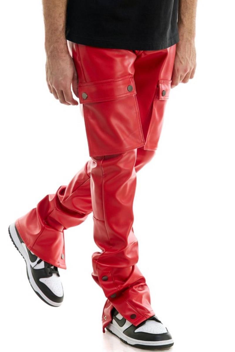 Red strapped pants