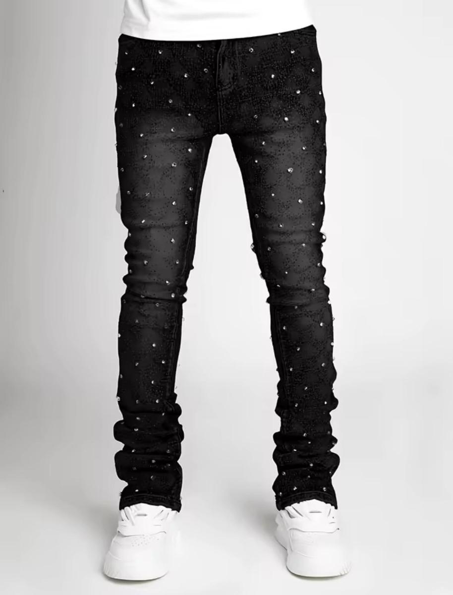 Acid-wash stacked jeans — photo 4