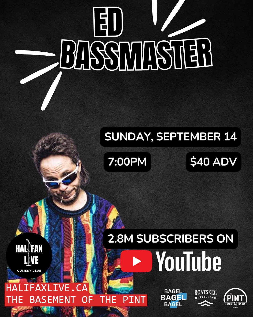 YouTube Star ED BASSMASTER Live in Halifax! Live at Halifax Live Comedy Club