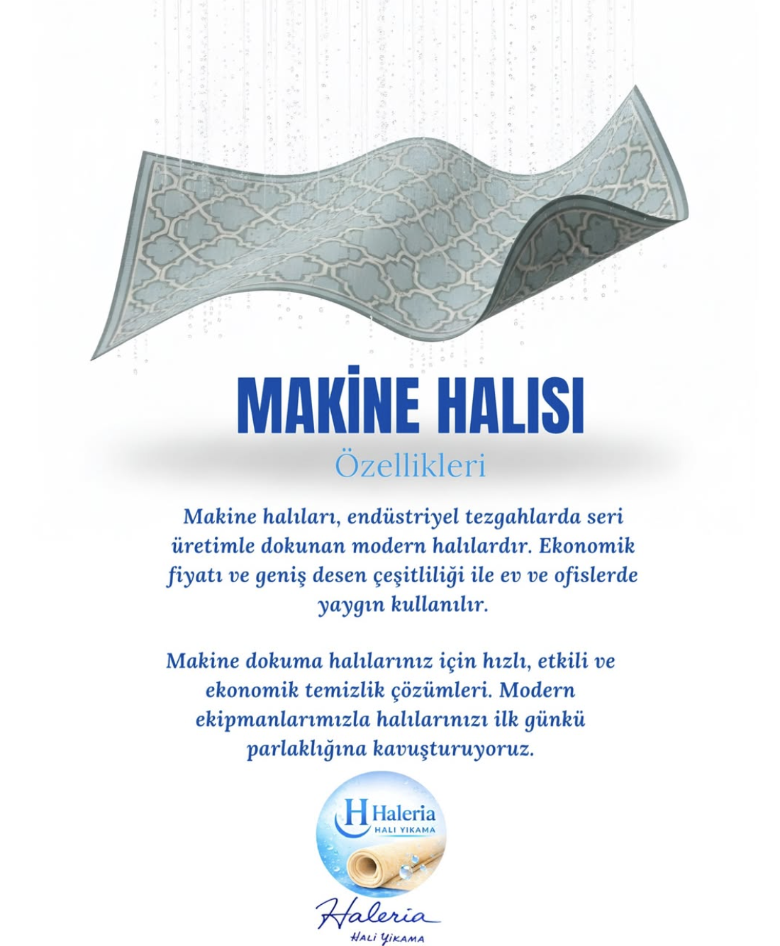 📌 Makine dokuma halılarınız için hızlı, etkili ve ekonomik temizlik çözümleri. Modern ekipmanlarımızla halılarınızı ilk günkü parlaklığına kavuşturuyoruz.