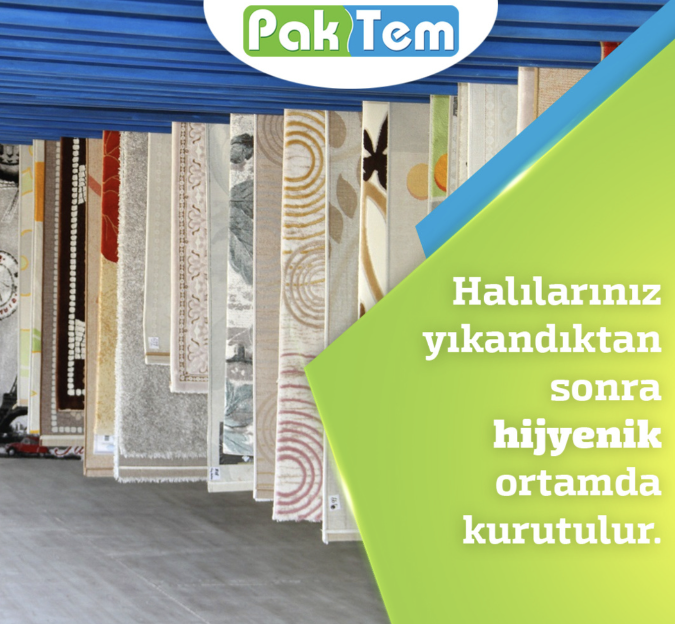 Halılarınız yıkandıktan sonra hijyenik ortamda kurutulur, paketlenir ve teslim edilir.