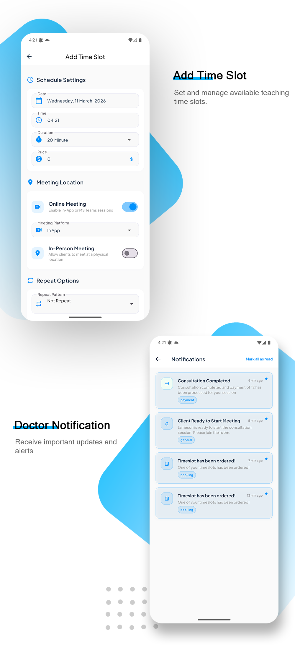 Halo Doctor - Video Call Doctor Booking Appointment Timeslot with Firebase