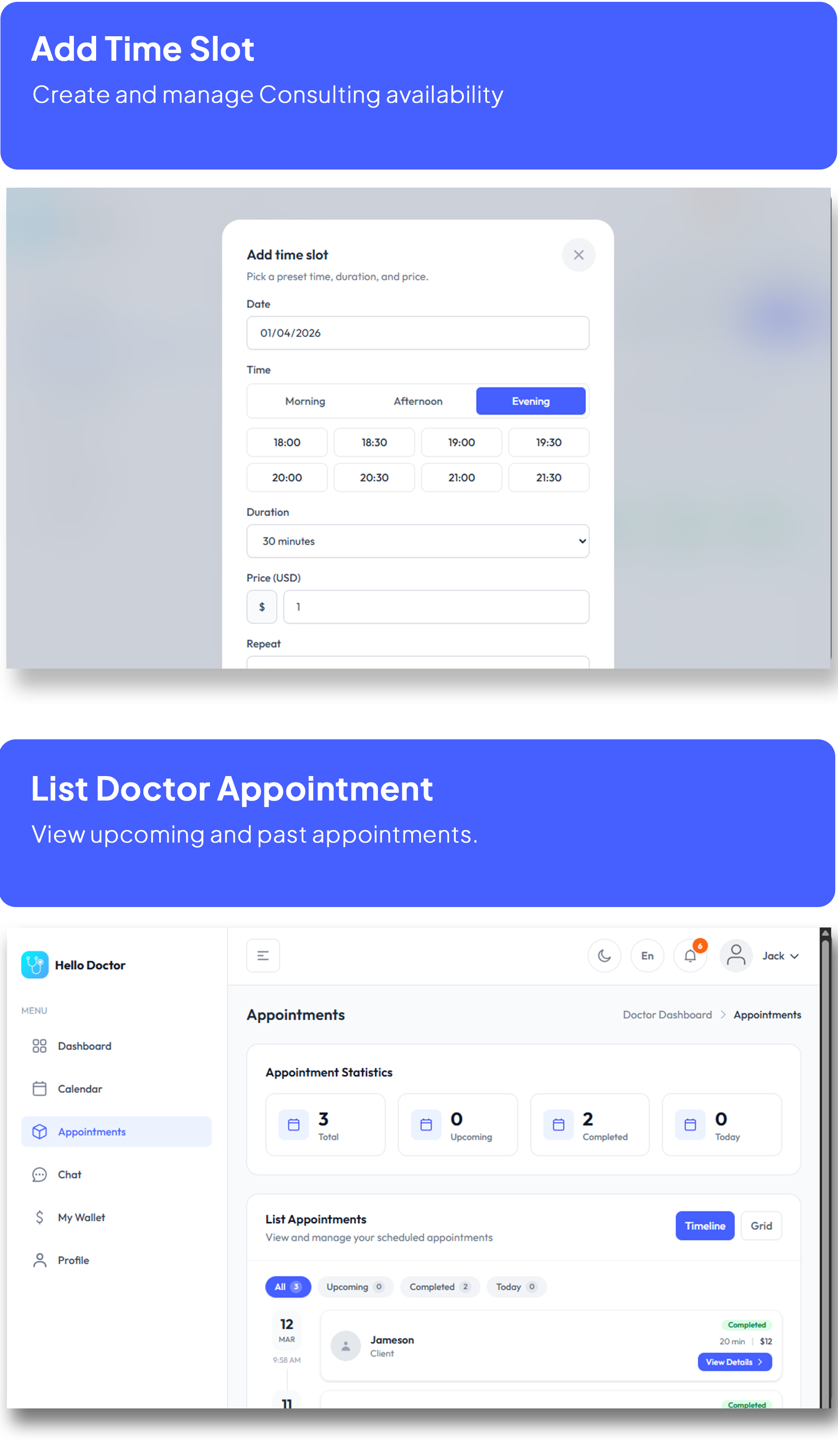 Halo Doctor - Video Call Doctor Booking Appointment Timeslot with Firebase