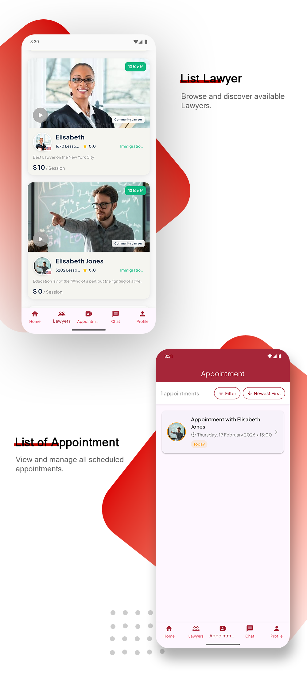 Hello Lawyer – Video Call Lawyer Booking Consulting Appointment Timeslot with Firebase