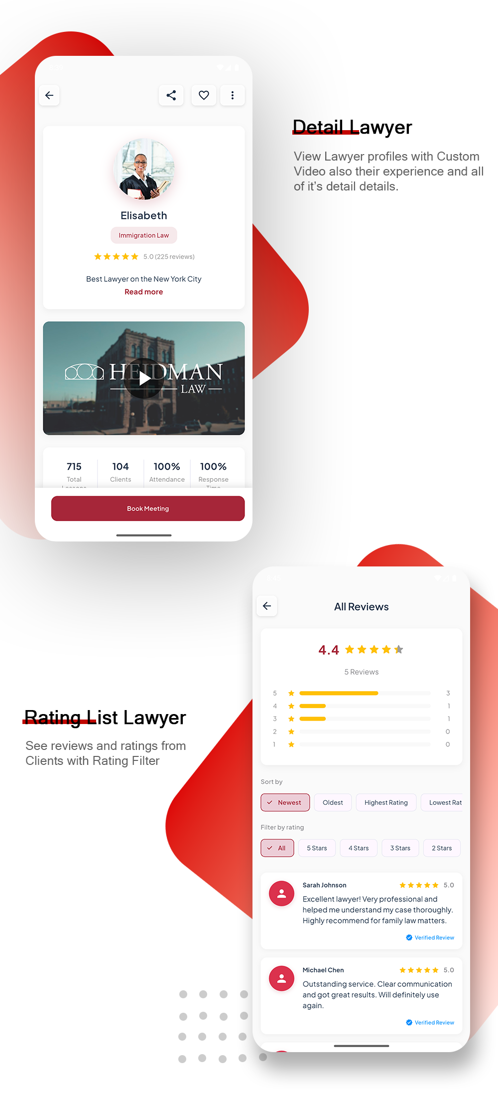 Hello Lawyer – Video Call Lawyer Booking Consulting Appointment Timeslot with Firebase