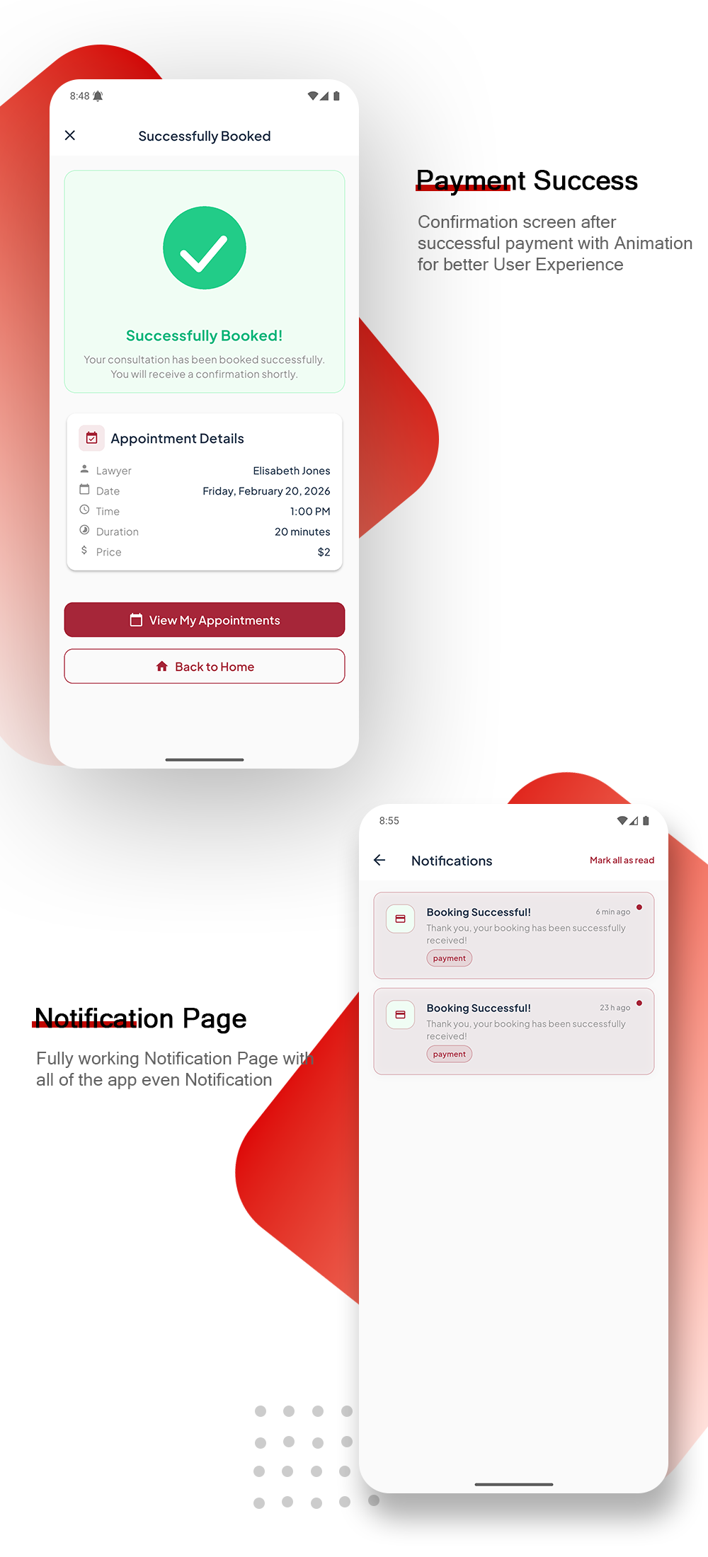 Hello Lawyer – Video Call Lawyer Booking Consulting Appointment Timeslot with Firebase