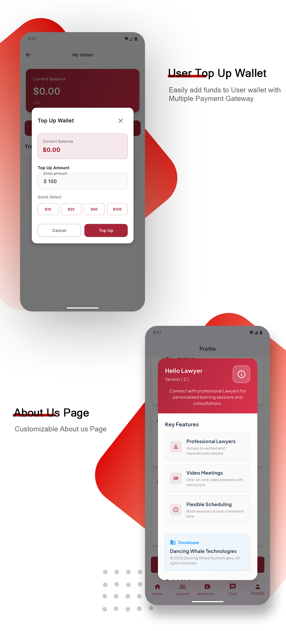 Hello Lawyer – Video Call Lawyer Booking Consulting Appointment Timeslot with Firebase