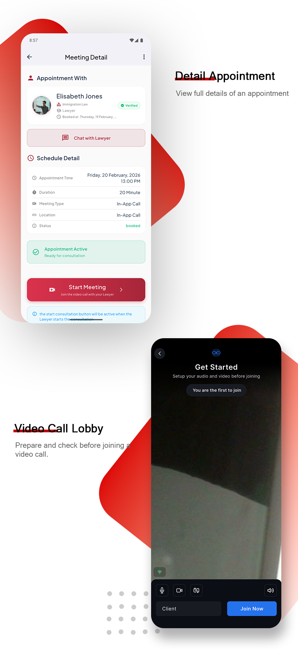 Hello Lawyer – Video Call Lawyer Booking Consulting Appointment Timeslot with Firebase