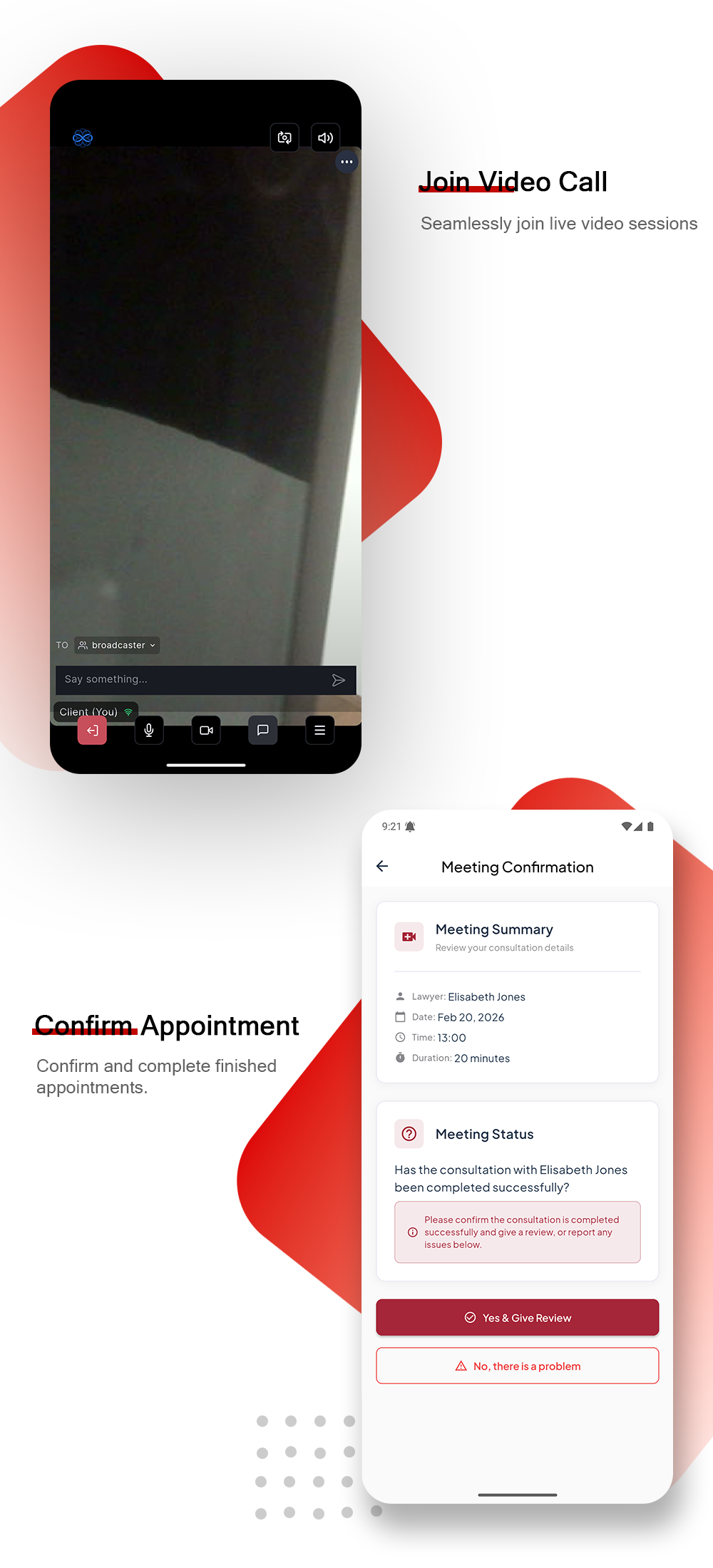 Hello Lawyer – Video Call Lawyer Booking Consulting Appointment Timeslot with Firebase