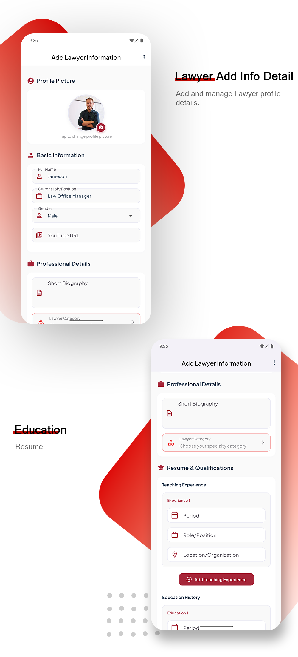 Hello Lawyer – Video Call Lawyer Booking Consulting Appointment Timeslot with Firebase