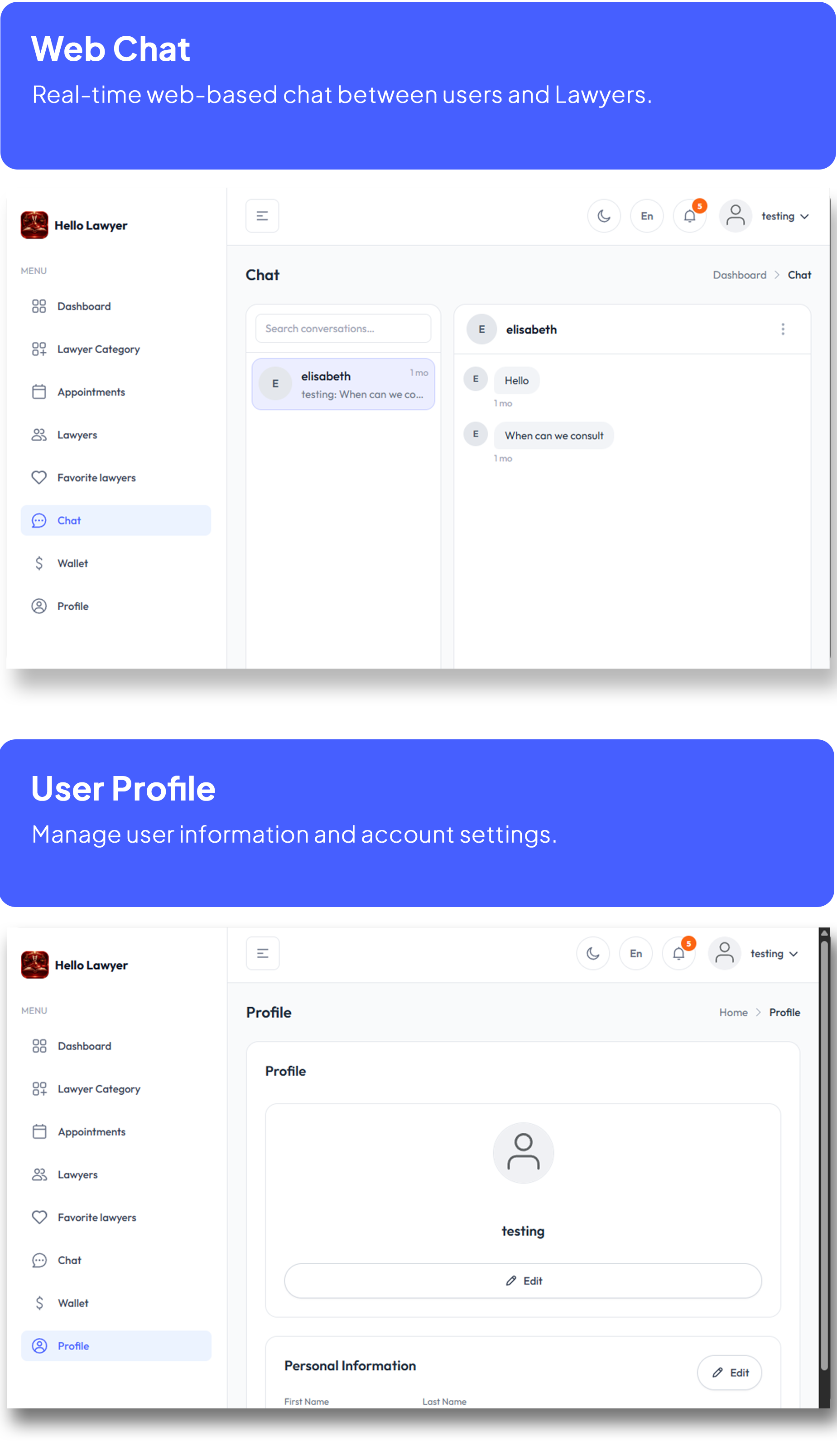 Hello Lawyer – Video Call Lawyer Booking Consulting Appointment Timeslot with Firebase