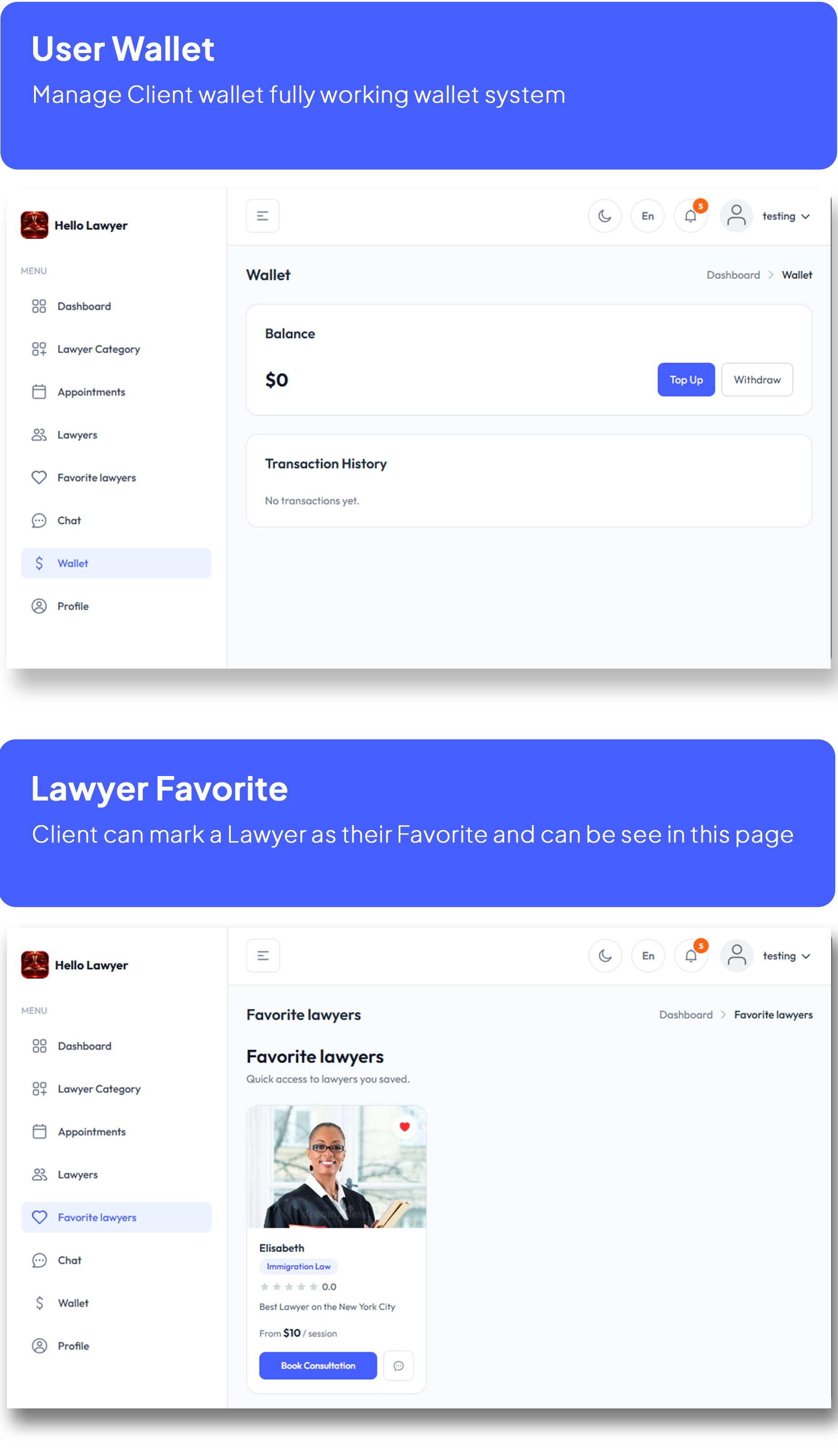 Hello Lawyer – Video Call Lawyer Booking Consulting Appointment Timeslot with Firebase