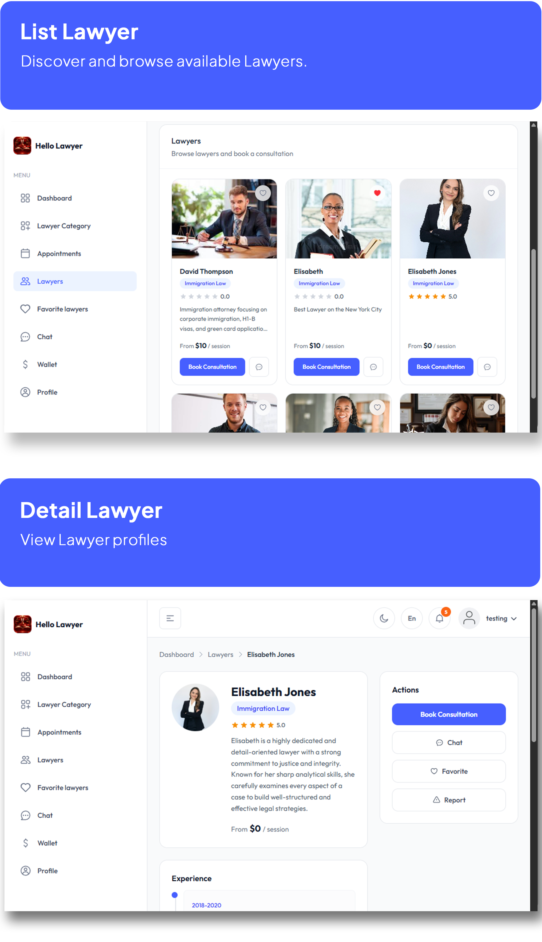 Hello Lawyer – Video Call Lawyer Booking Consulting Appointment Timeslot with Firebase