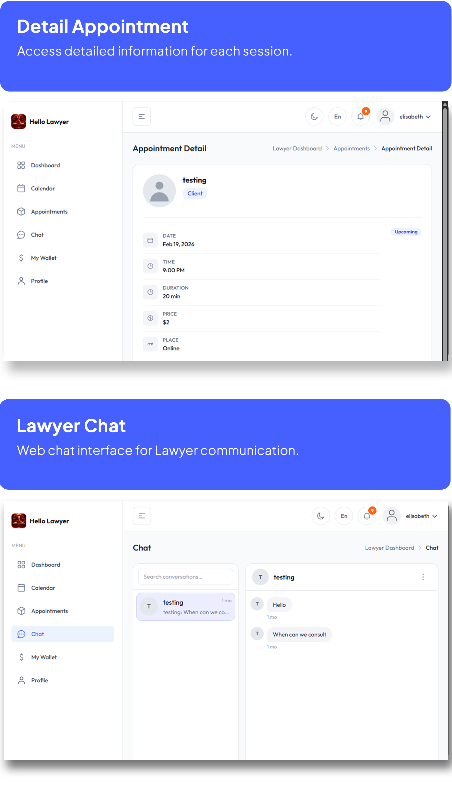 Hello Lawyer – Video Call Lawyer Booking Consulting Appointment Timeslot with Firebase
