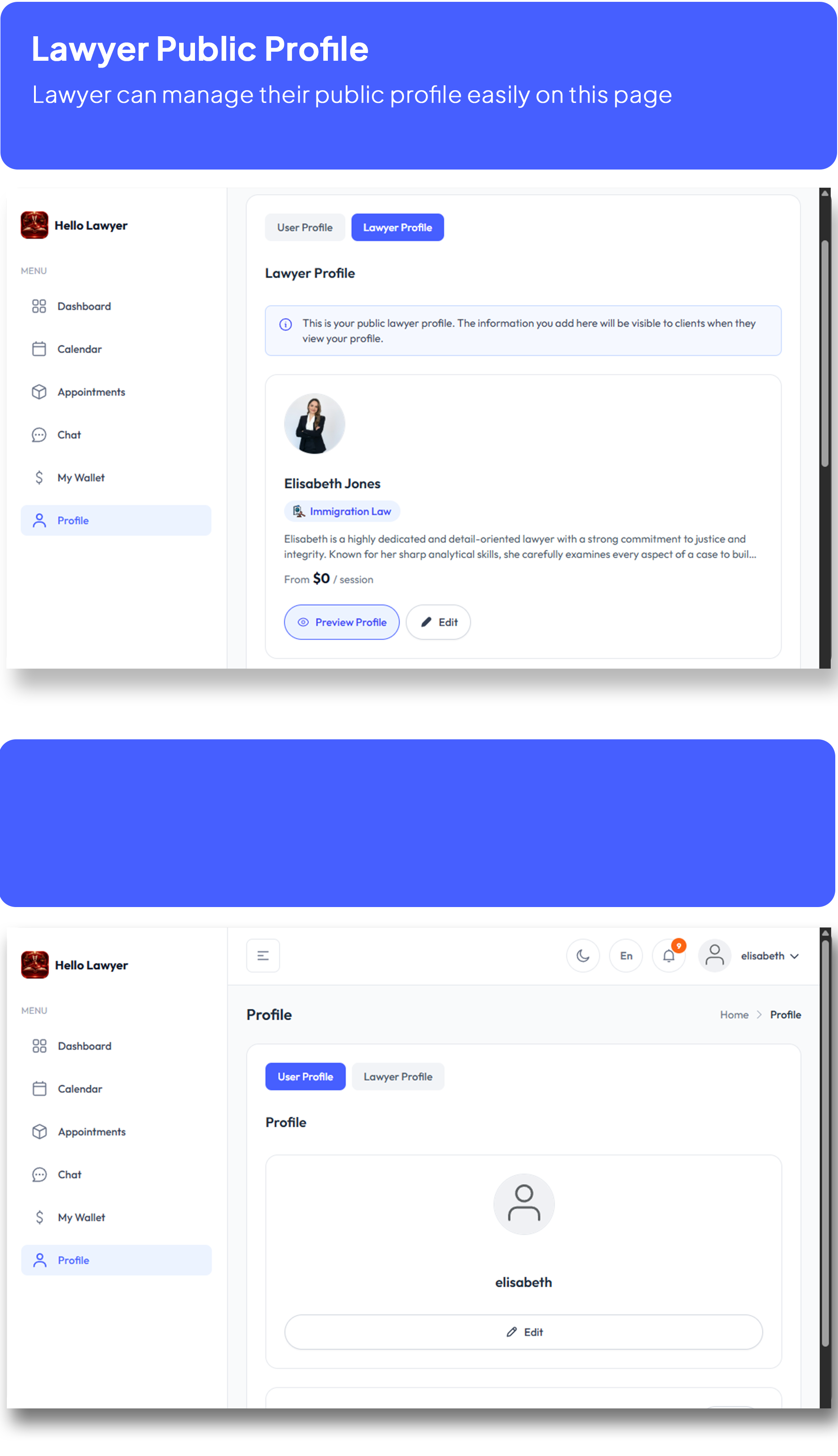 Hello Lawyer – Video Call Lawyer Booking Consulting Appointment Timeslot with Firebase