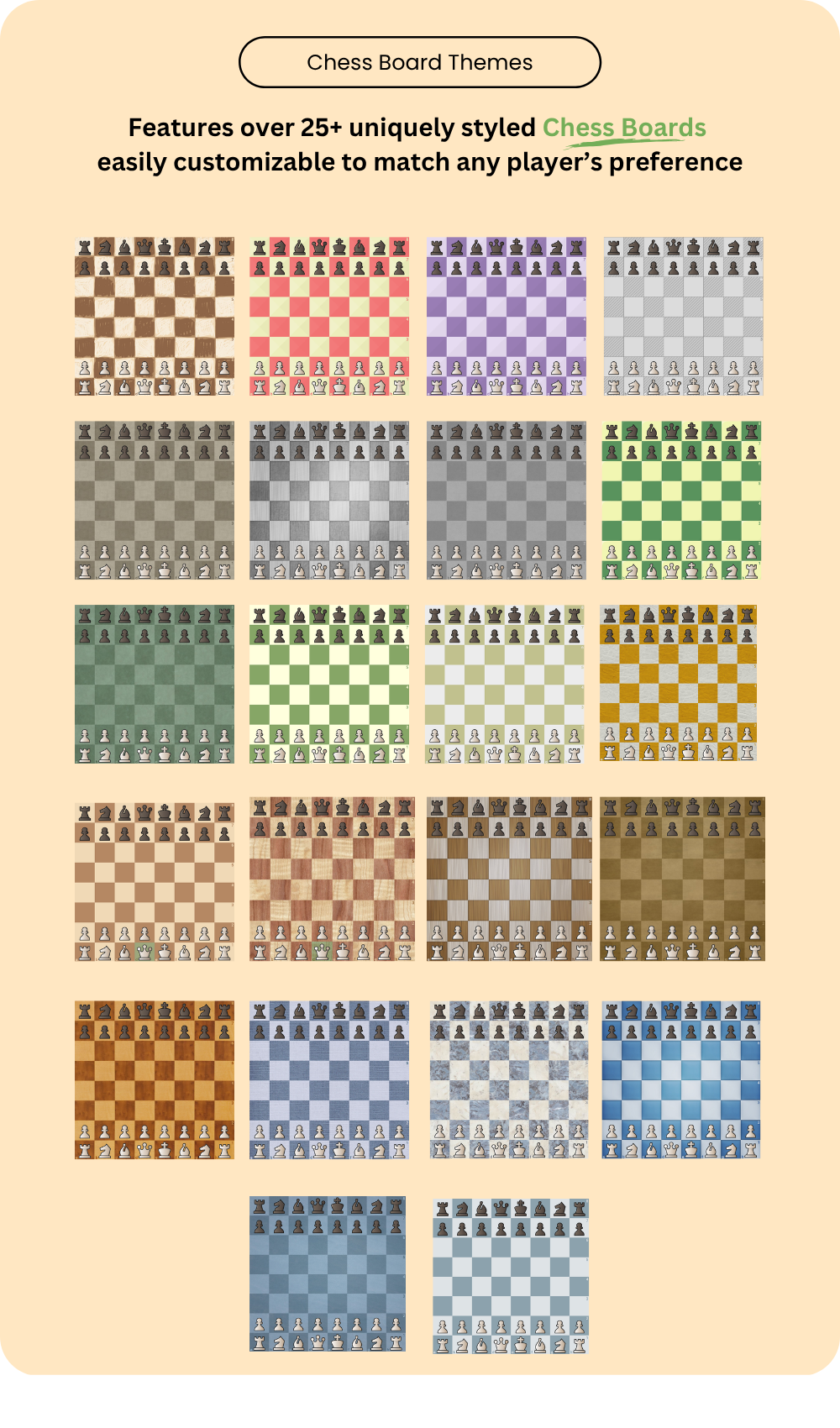 Chess AI 2026 – Multiplayer｜Solo AI Mode｜30K+ Puzzles｜Training｜Music｜24+Board Themes |37+ Piece Them