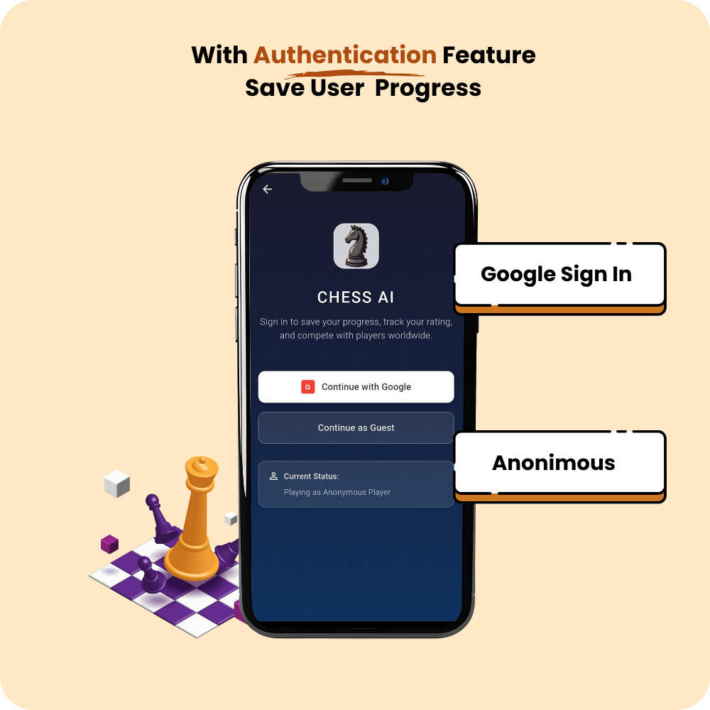 Chess AI 2026 – Multiplayer｜Solo AI Mode｜30K+ Puzzles｜Training｜Music｜24+Board Themes |37+ Piece Them