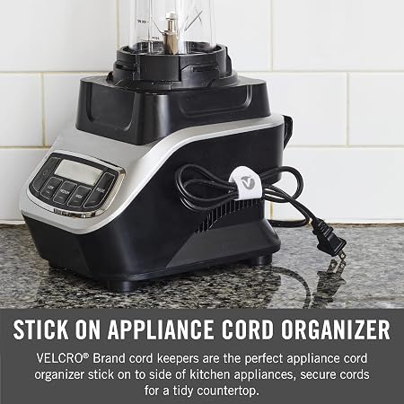 VELCRO Brand Cord Organizer | Charging Cord Organizer, Cord Holder for Nightstand, Desk | Removable Adhesive Back | Soft Nylon Cable Clips | 5 Pack (White) - HM1169 detail 2