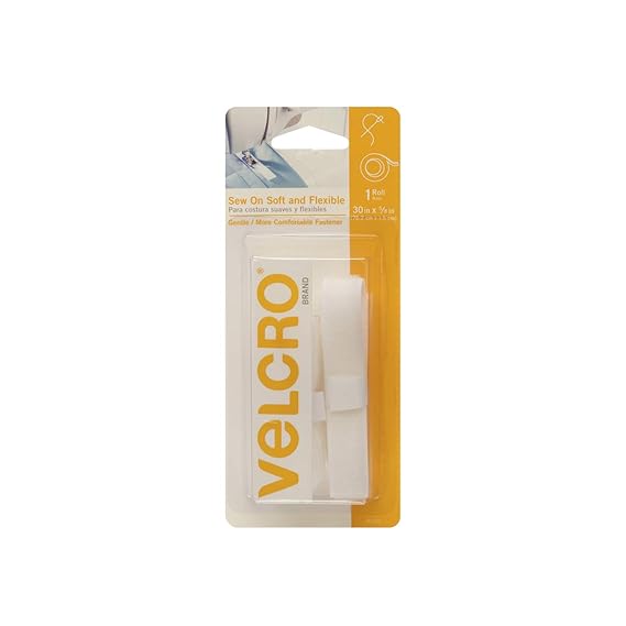 VELCRO Brand 90320 For Fabrics Sew On Soft and Flexible Tape for Alterations and Hemming | No Ironing or Gluing | Comfort Designed, Drapes With Fabric 30 x 5/8 inch 1 Cut-to-Length Roll - HM1173