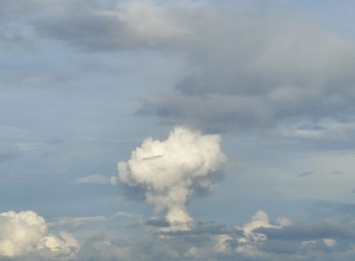 Mpinfante en Hamelin: Paisaje, #Las nubes a veces adoptan formas extrañas. Esta parece radiactiva ( un hongo ó repollo ) Mejor tomaré fotos de flores y pa...