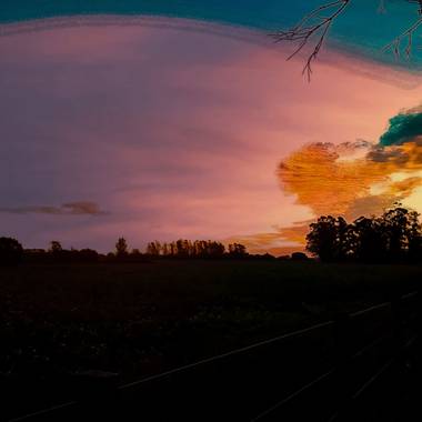 Gabriela Analía Russo en Hamelin: Paisaje  (Mechongué), Atardecer en el campo