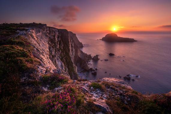 Surcamundos en Hamelin: Paisaje  (Castrillón), Foto del Ocaso desde los acantilados del Cabo Vidrias.