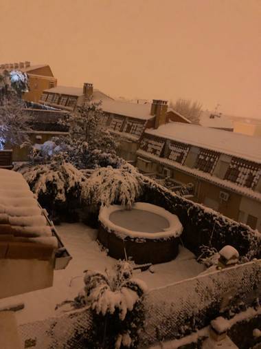 Smatae en Hamelin: Paisaje  (Aranjuez), #filomena #snow #nieve cielo rojizo y no había sol 