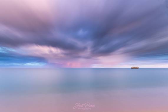 Justi en Hamelin: Paisaje  (Badalona), Larga exposición....Atardecer de color !!!!