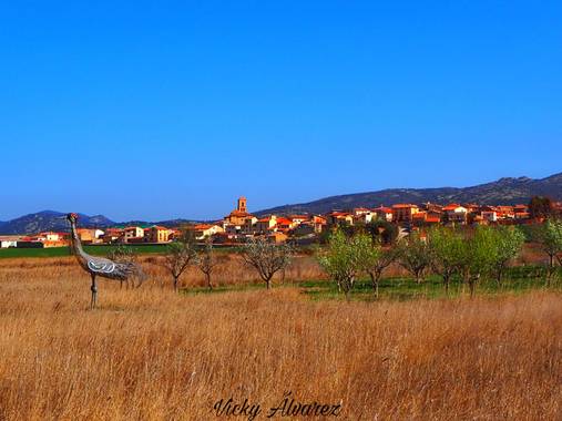 Vicky Álvarez  en Hamelin: Paisaje  (Gallocanta), El pueblo de Gallocanta desde su Laguna
#laguna
#aragon
#zaragoza
#gallocanta
#naturaleza
#pueblo
#rural 