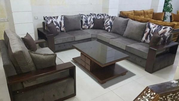 طقم كنبايات مع طاولة .خشب زان بالكامل بحكم الجديد