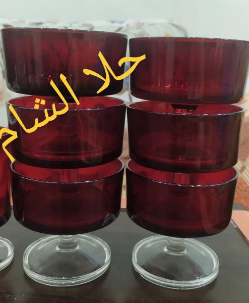 طقم كاسات فرنسي عقيق
