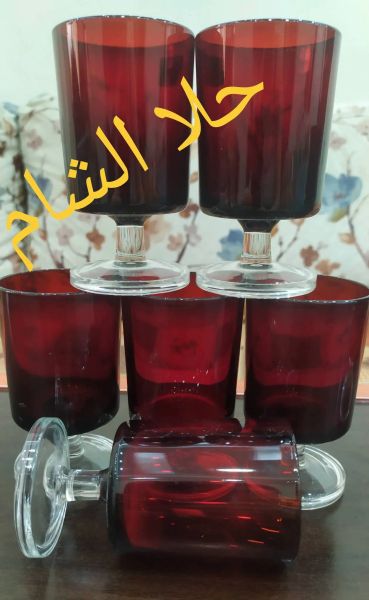 طقم كاسات فرنسي عقيق