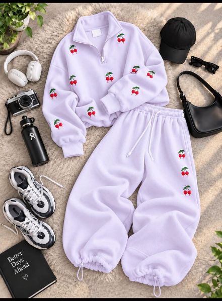 بيجامة فليس قطن شتوي مصوف