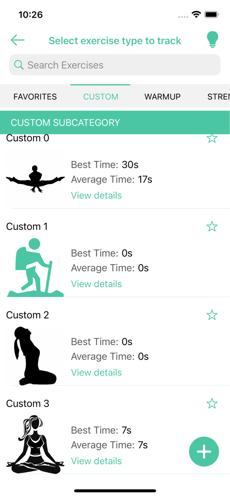 Custom Exercises in Exercise Catalog