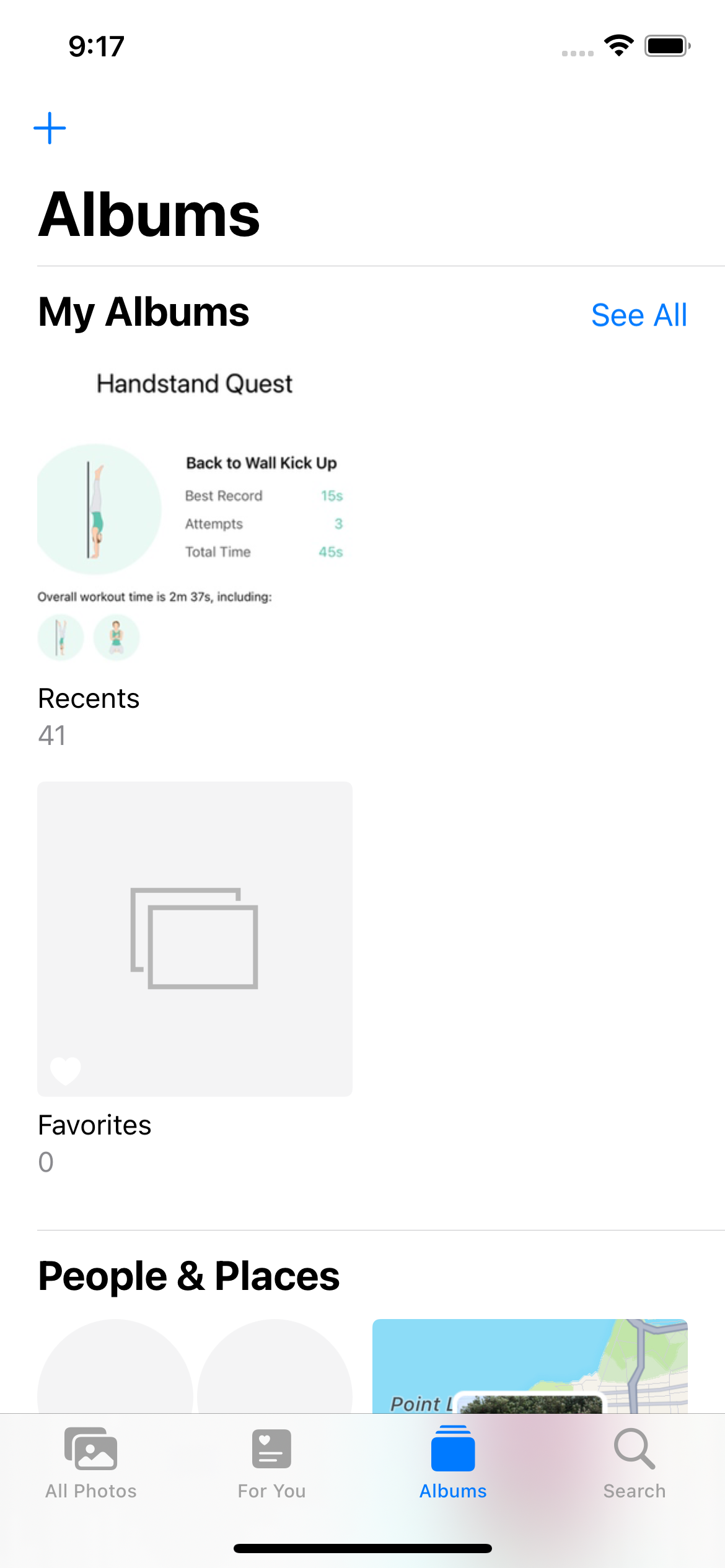 Workout summary in gallery