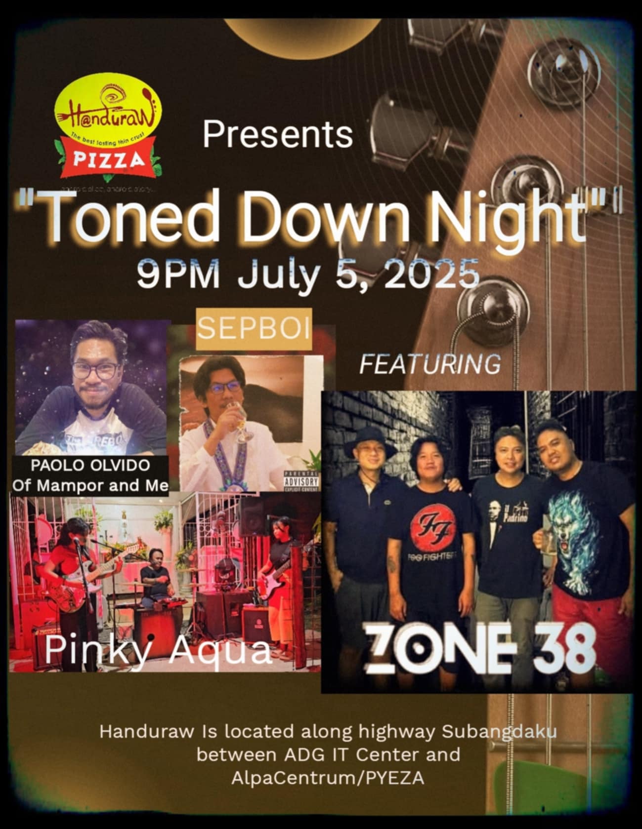 Toned Down Night event poster
