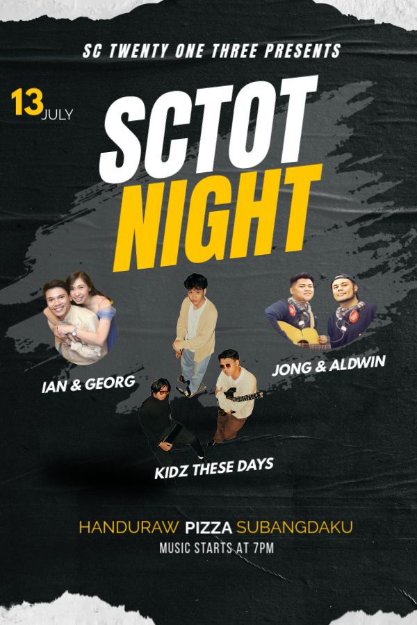 SCTOT Acoustic Night event poster