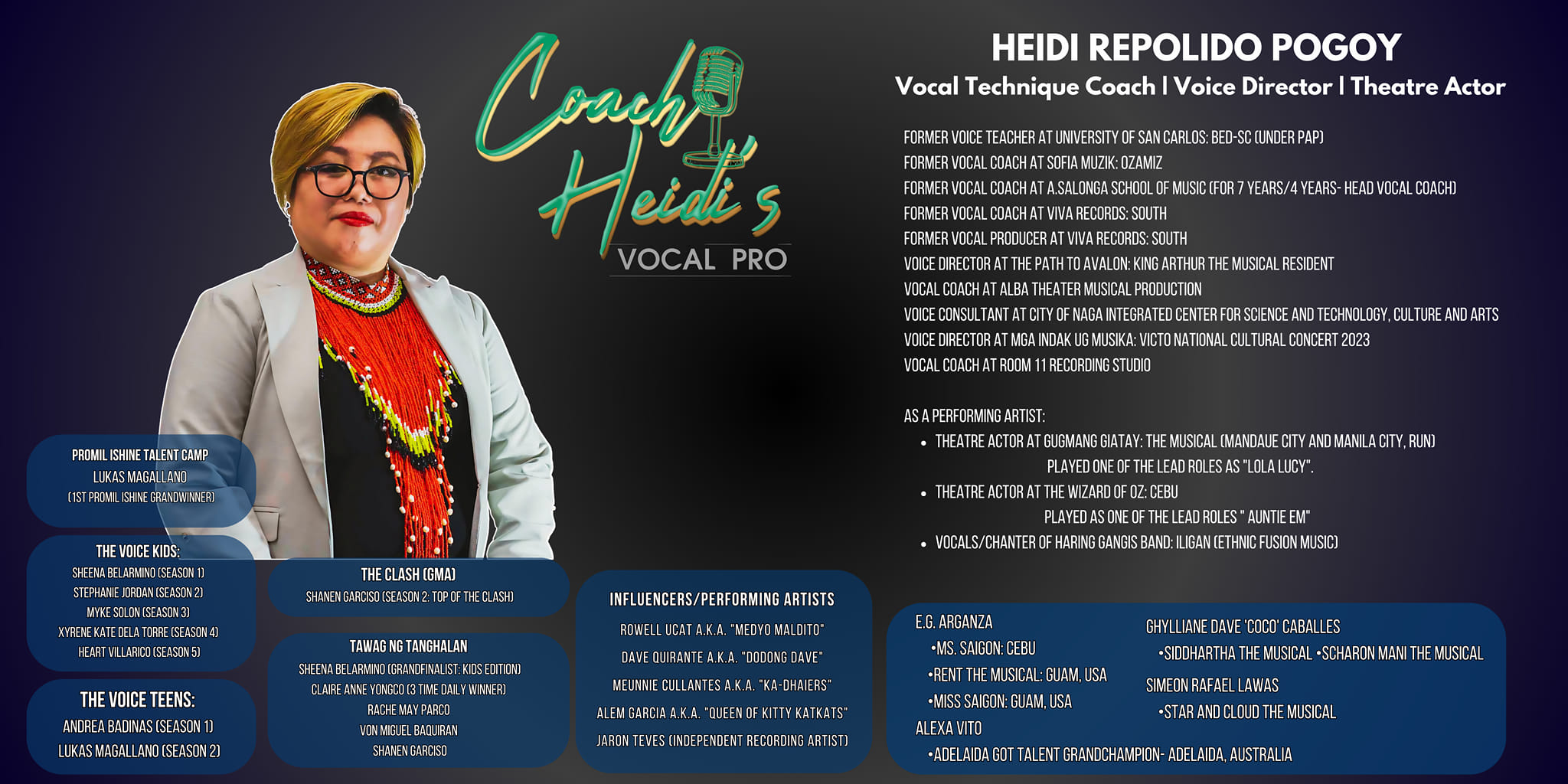 Coach Heidi Vocal Pro Workshop event poster