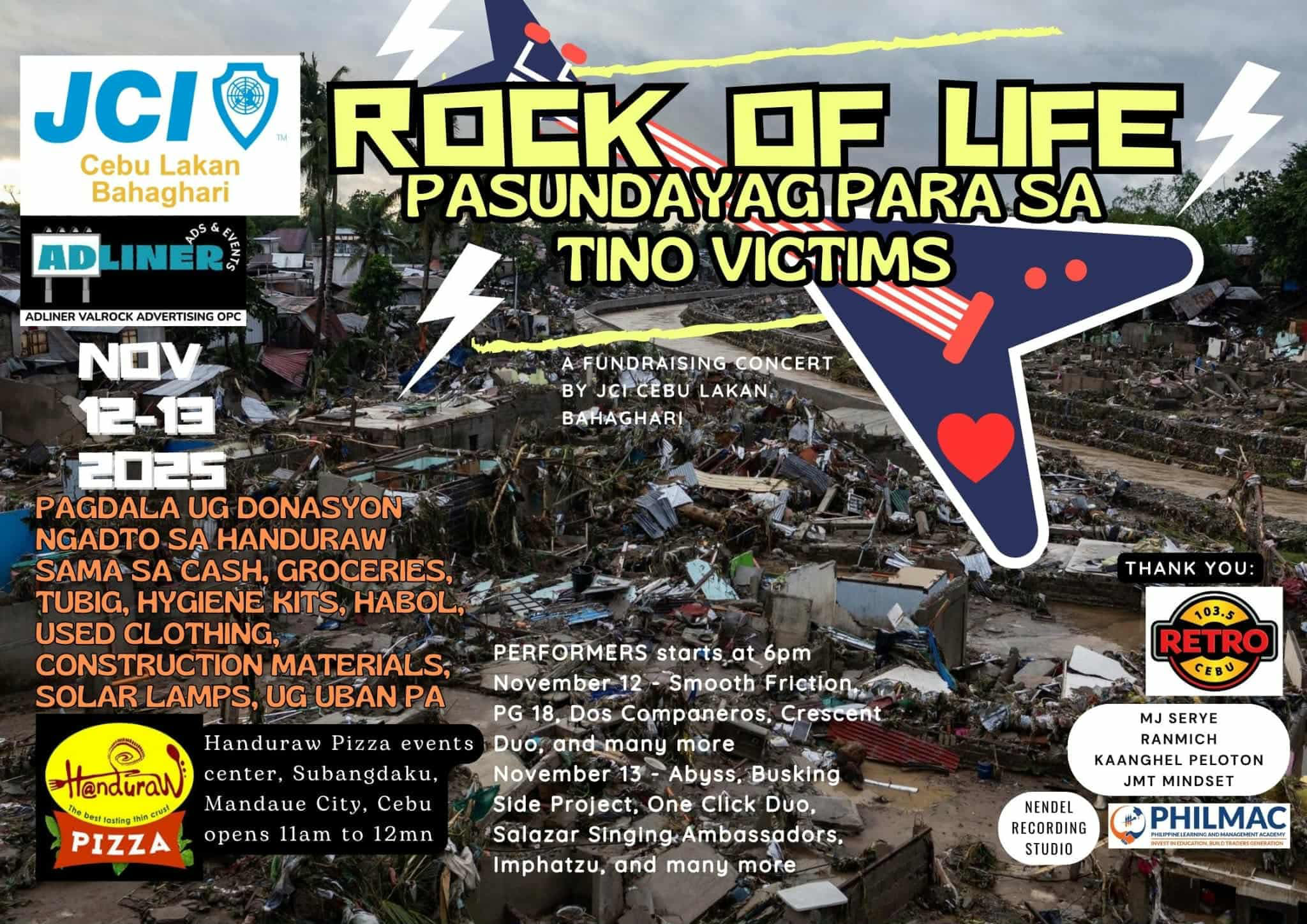 ROCK OF LIFE Pasundayag Para sa mga Biktima sa Bagyong Tino