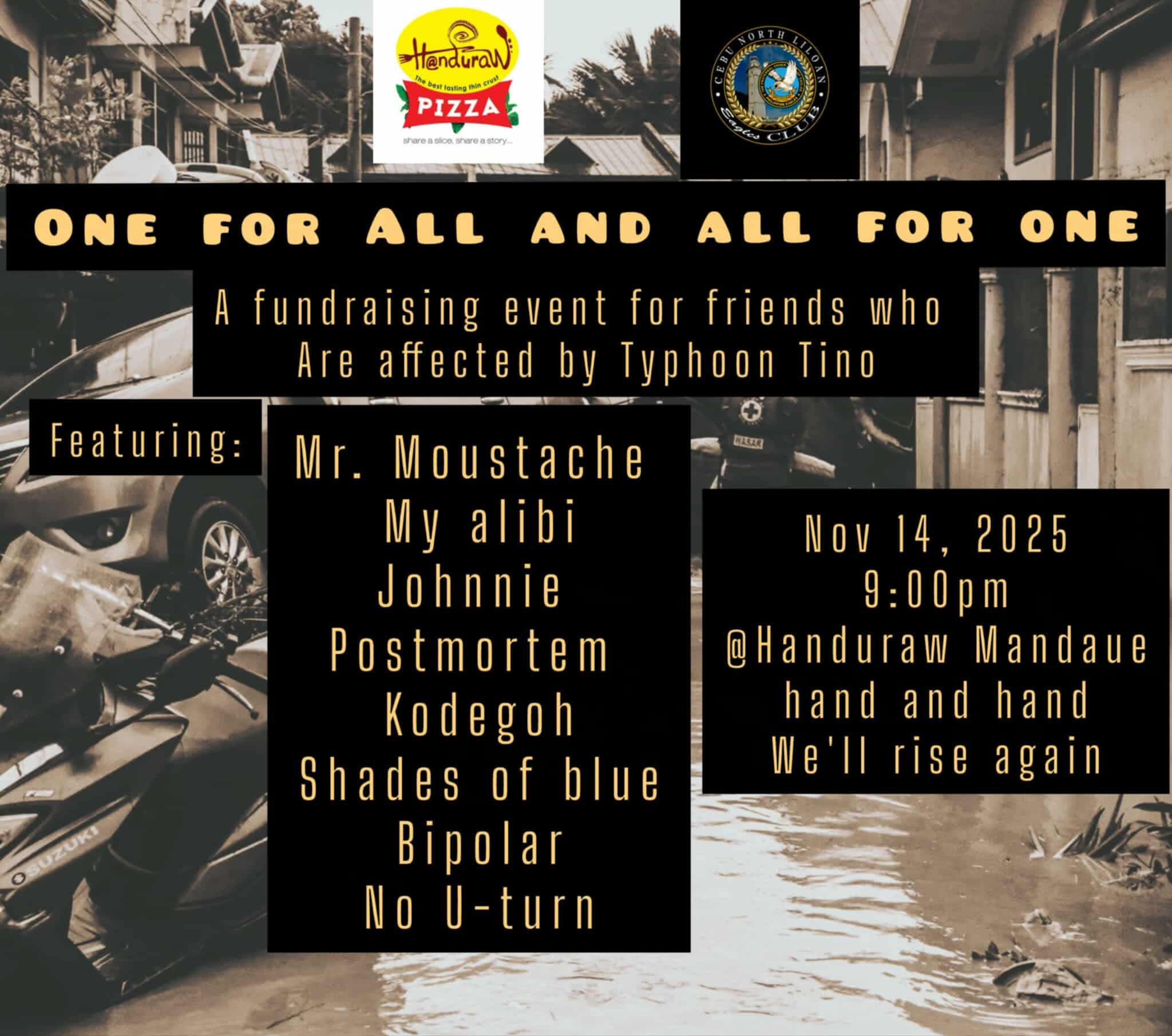 One For All and All For One - Benefit Gig for Tino Victims